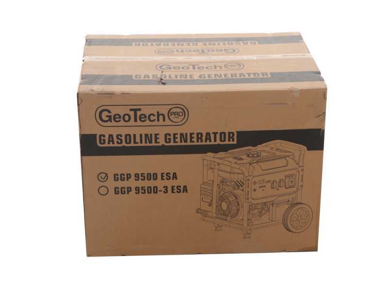 GeoTech PRO GGP 9500 ESA - Generador de corriente con ruedas y AVR arranque el&eacute;ctrico 7.9 kW - Continua 7.5 kW Monof&aacute;sica