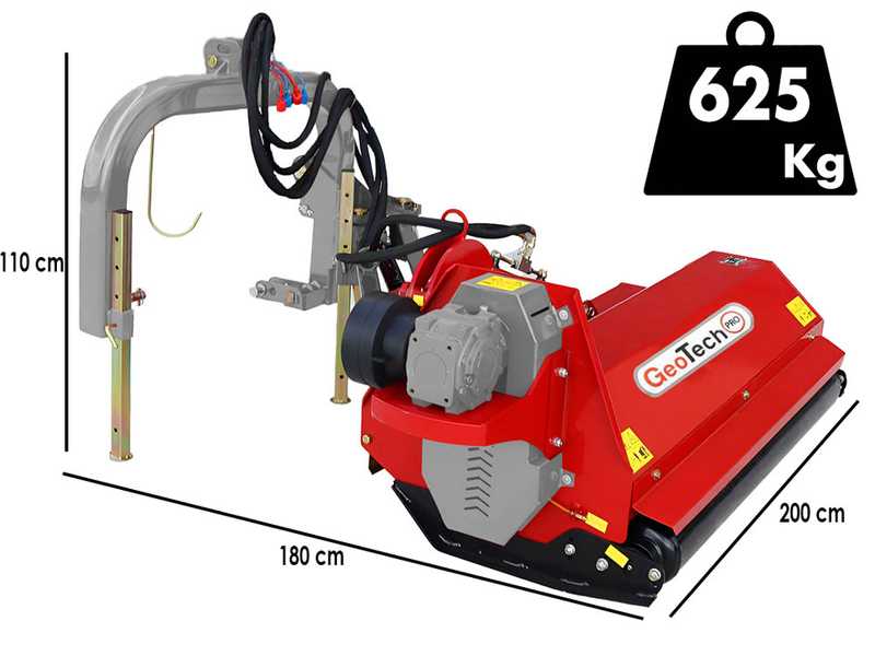 GeoTech-Pro HAMF 160 - Trituradora lateral para tractor con brazo - Serie medio-pesada
