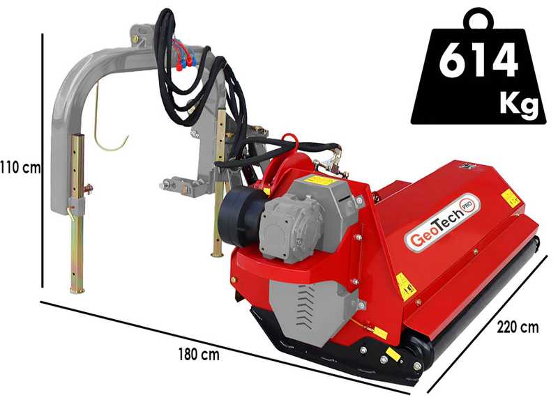 GeoTech-Pro HAMF 180 - Trituradora lateral para tractor con brazo - Serie medio-pesada
