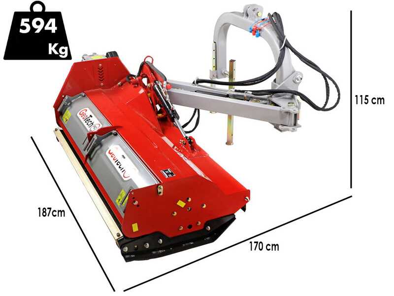GeoTech-Pro AMRB140 - Trituradora lateral para tractor con brazo - Serie medio-pesada