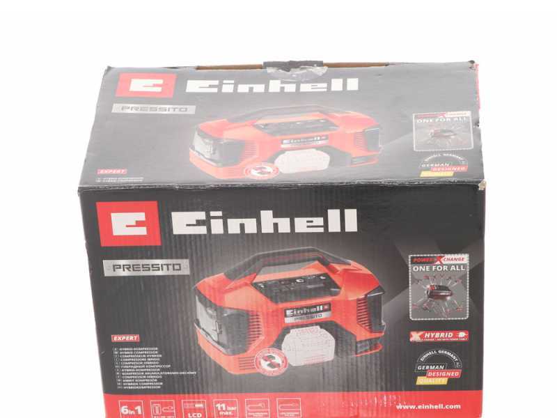 Einhell PRESSITO TE-AC 18/11 LiAC - Compresor de aire a bater&iacute;a compacto port&aacute;til - 2.5Ah 18V