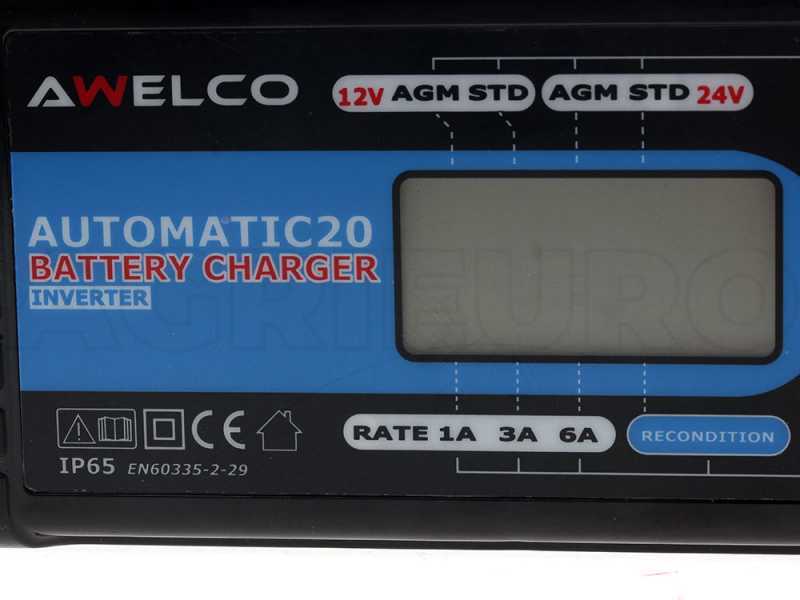 Awelco Automatic 20 - cargador de bater&iacute;a, mantenedor autom&aacute;tico - 12V / 24V - bater&iacute;a hasta 120A