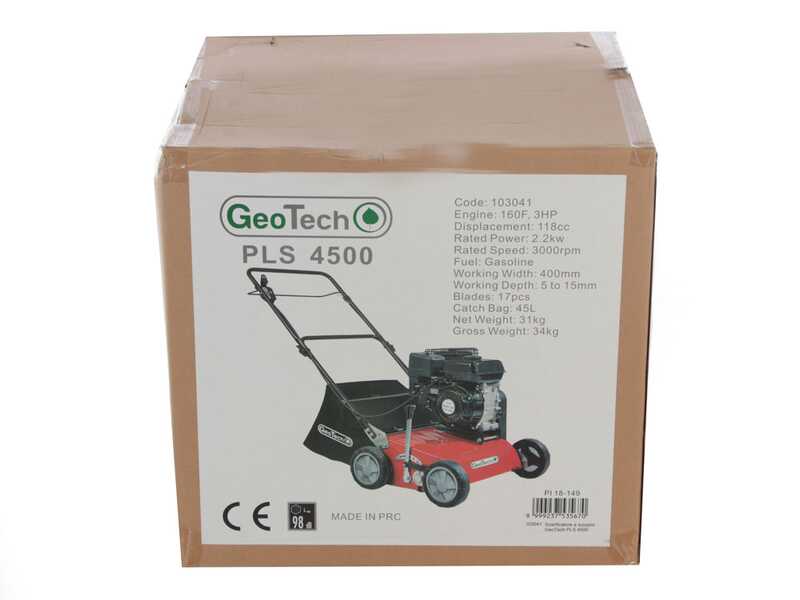 GeoTech Pro PLS 6000 Evo - Escarificador de gasolina con cuchillas fijas - Motor Ducar DH212