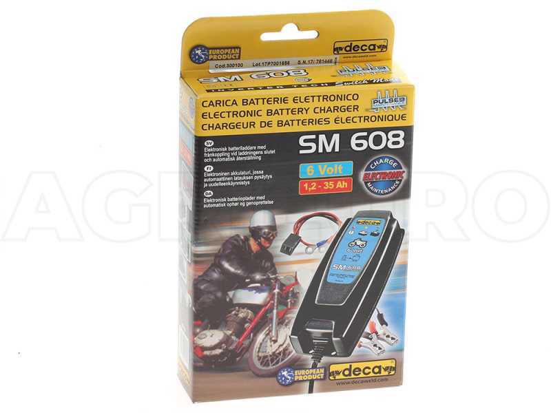 Deca SM 608 - Cargador de bater&iacute;a autom&aacute;tico para coche - 6V - bater&iacute;a para coche y moto hasta 35 Ah