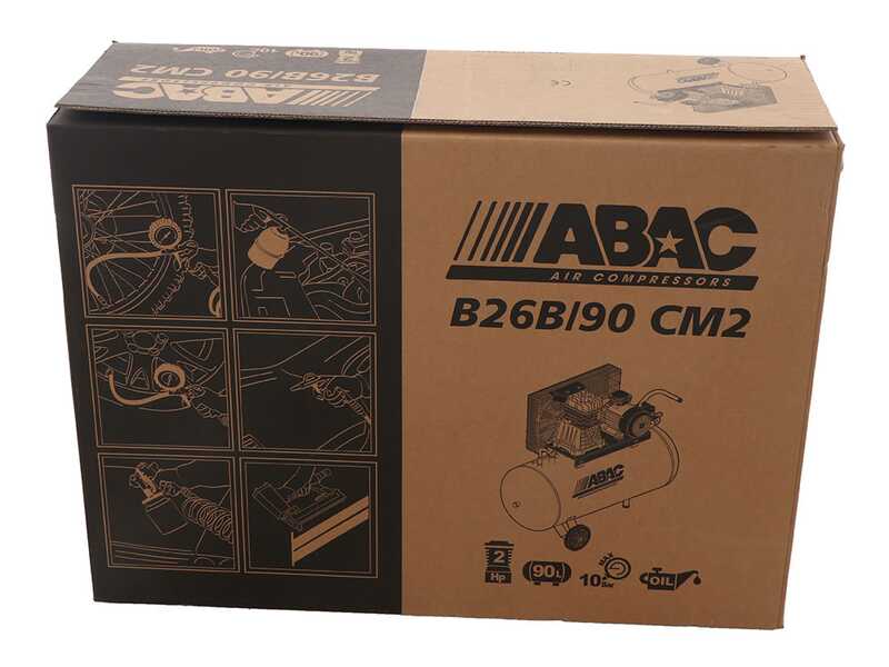 ABAC LINE B26/90 CM2 - Compresor de aire el&eacute;ctrico monof&aacute;sico de correa - Motor 2 HP - 90 L