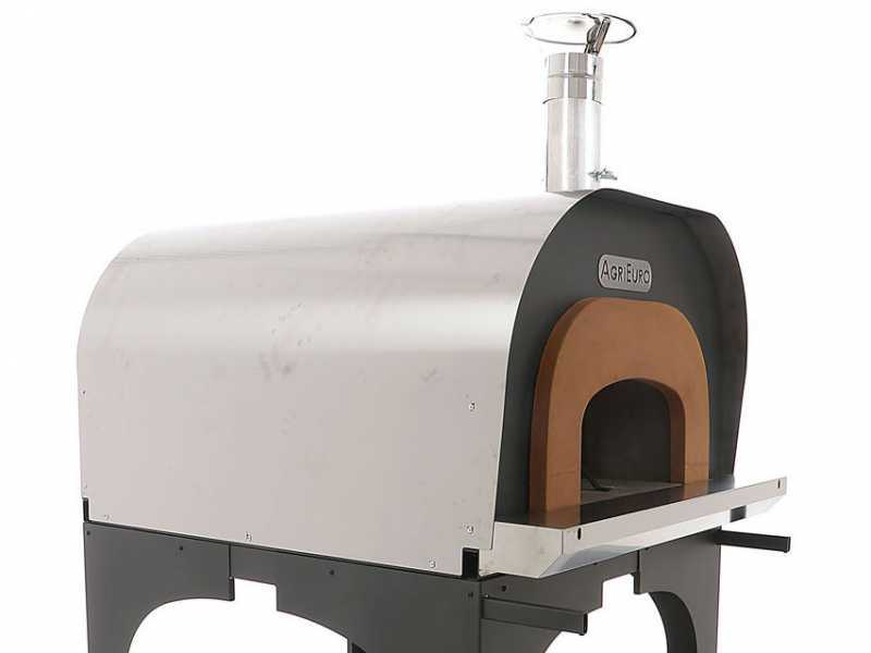 Horno de le&ntilde;a de exterior Cibus Inox 1000 con c&aacute;mara &Oslash;100 -  6 pizzas