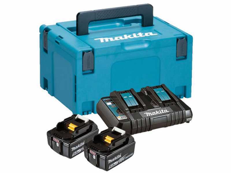 Cargador de bater&iacute;as Makita +  2 bater&iacute;as 18V 5Ah con maleta