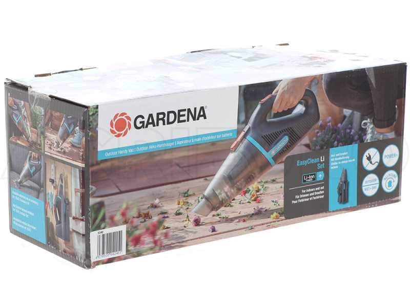 Aspirador de bater&iacute;a Gardena Easyclean - Aspira seco/h&uacute;medo - Alargadores y cepillo