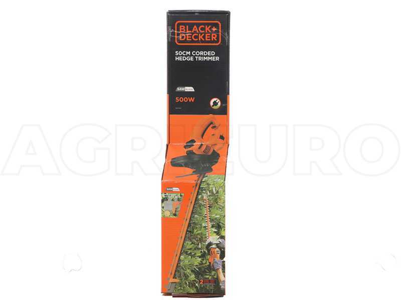 Cortasetos el&eacute;ctrico Black &amp; Decker BETHS301-QS - potencia 500 W - cuchilla de 50 cm