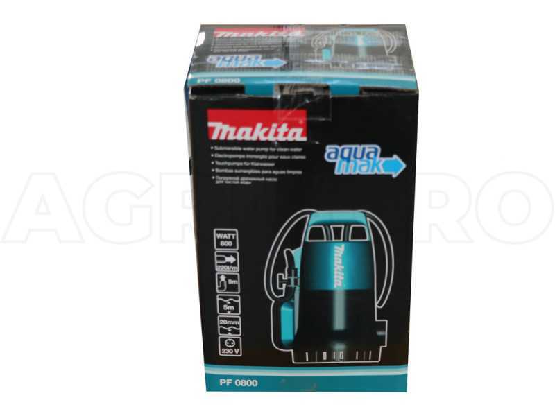 Bomba sumergible el&eacute;ctrica para agua limpia Makita PF0800 - electrobomba de 800 W