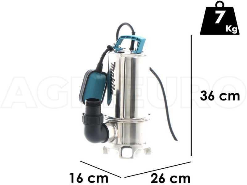 Bomba sumergible el&eacute;ctrica para agua sucia Makita PF1110 - electrobomba de 1100 W