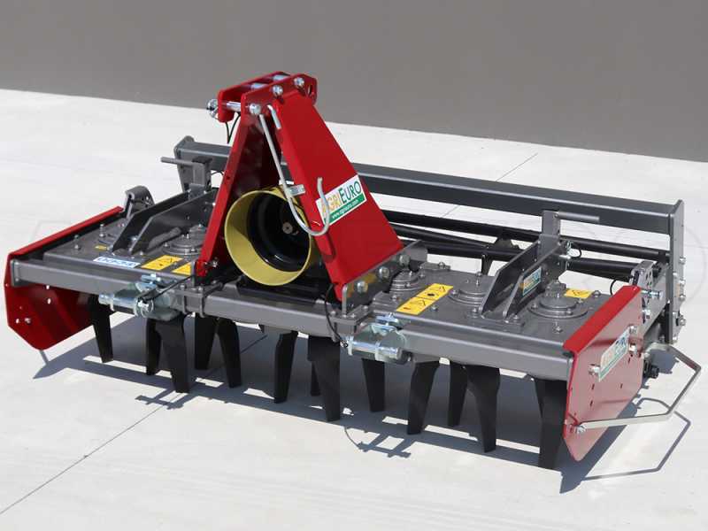 Grada rotativa RF150 - ancho de trabajo 150 cm - 14 cuchillas. Serie ligera - Rodillo de jaula
