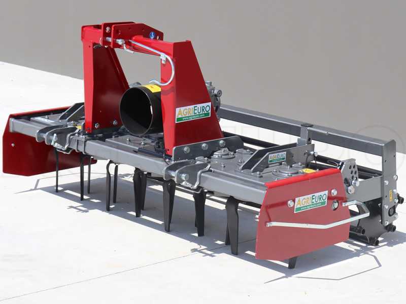 Grada rotativa RH170 - ancho de trabajo 170 cm - 16 cuchillas. Serie media - Rodillo de jaula