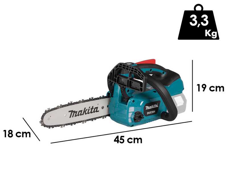 Makita DUC254 - Electrosierra de bater&iacute;a 18V 3Ah - Espada de 25cm