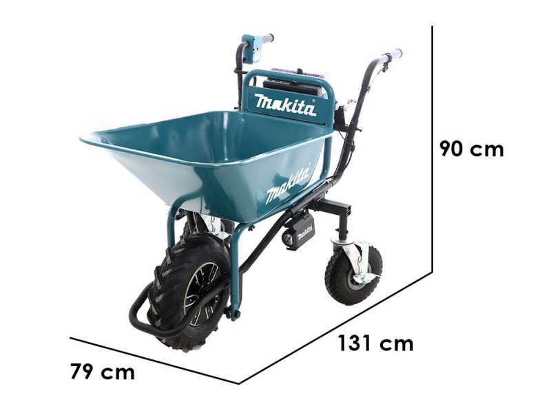 Carretilla el&eacute;ctrica de ruedas Makita DCU180, con bandeja - SIN BATER&Iacute;A NI CARGADOR