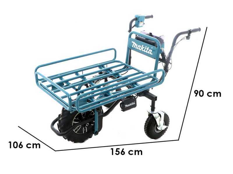 Carretilla el&eacute;ctrica de ruedas Makita DCU180 con chasis tubular - SIN BATER&Iacute;A NI CARGADOR