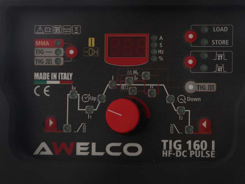 Soldadora inverter Awelco TIG 160 I HF DC PULSE - TIG DC - MMA 5 - 160A - tig pulsado