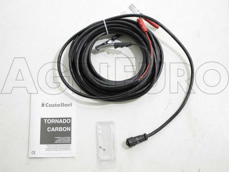 Castellari Tornado Carbon L V3 - Vareador de aceitunas de bater&iacute;a 12V - P&eacute;rtiga de carbono 230/315 cm