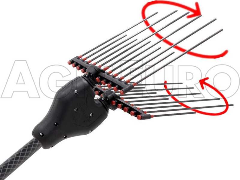 Castellari Tornado Carbon L V3 - Vareador de aceitunas de bater&iacute;a 12V - P&eacute;rtiga de carbono 230/330 cm
