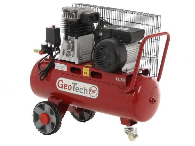 GeoTech-Pro BACP50 - Compresor de aire el&eacute;ctrico de correa -10-3 motor 3 HP - 50 litros - 10 bar