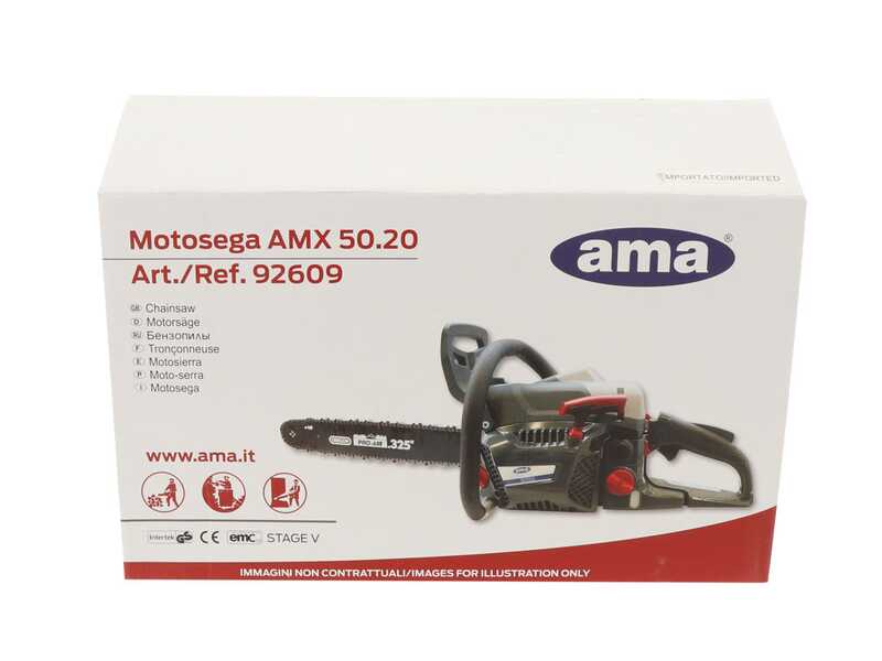Ama AMX 50.20 - Motosierra de mezcla de corte - Espada Oregon de 50 cm
