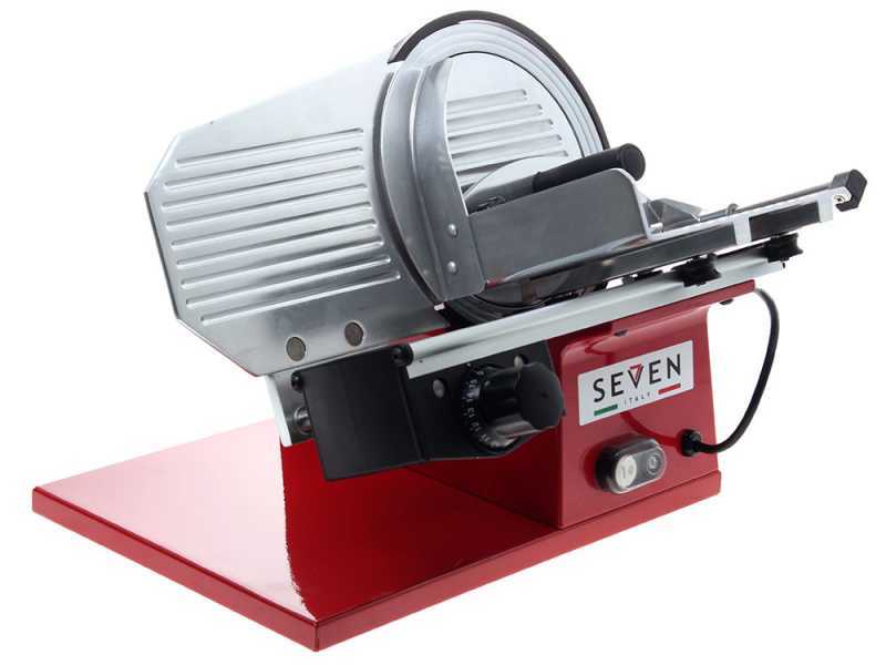 Seven Italy PS 220 PRO-Roja - Cortadora de fiambre , cuchilla 220 mm - Afilador incluido - 160 W