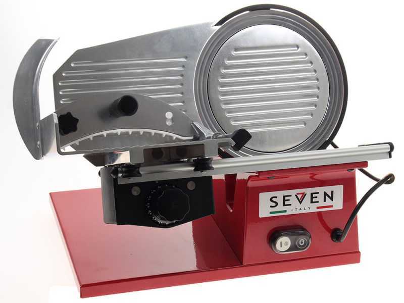 Seven Italy PS 220 PRO-Roja - Cortadora de fiambre , cuchilla 220 mm - Afilador incluido - 160 W