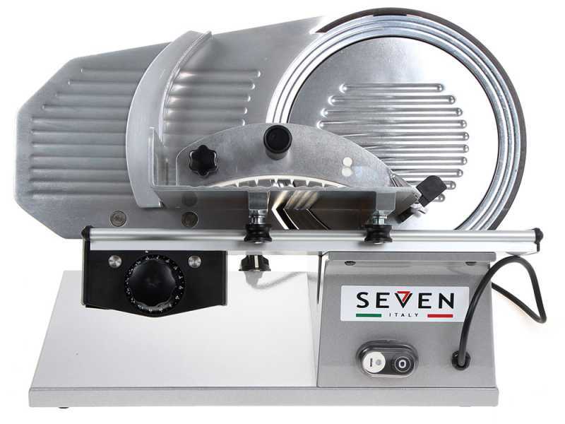 Seven Italy PS 250 PRO-Silver - Cortadora de fiambre cuchilla 250 mm - afilador incluido - 180 W