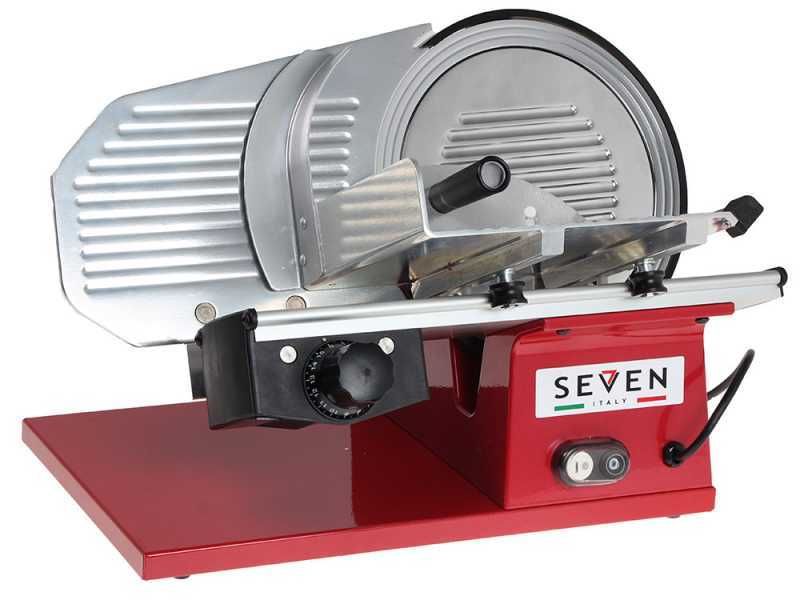 Seven Italy PS 250 PRO-Roja - Cortadora de fiambre -cuchilla 250 mm - afilador incluido - 180 W