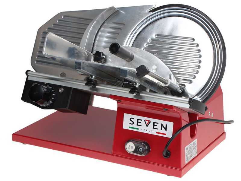 Seven Italy PS 250 PRO-Roja - Cortadora de fiambre -cuchilla 250 mm - afilador incluido - 180 W