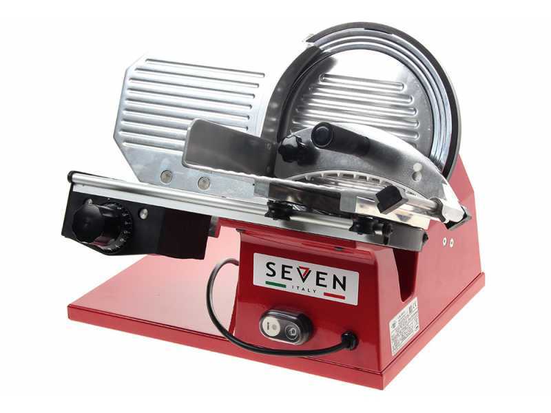 Seven Italy PS 250 PRO-Roja - Cortadora de fiambre -cuchilla 250 mm - afilador incluido - 180 W