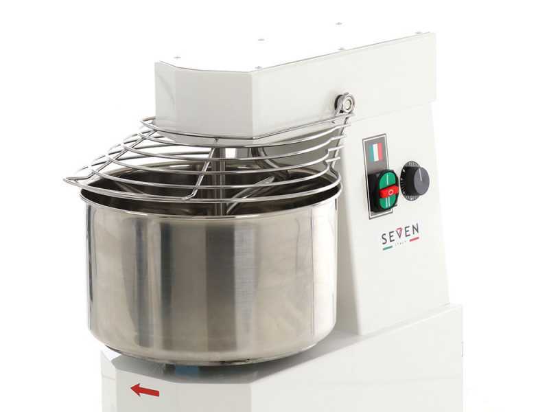 Seven Italy GH 20 2V - Amasadora de espiral - 230 V - Ruedas y temporizador -2 velocidades