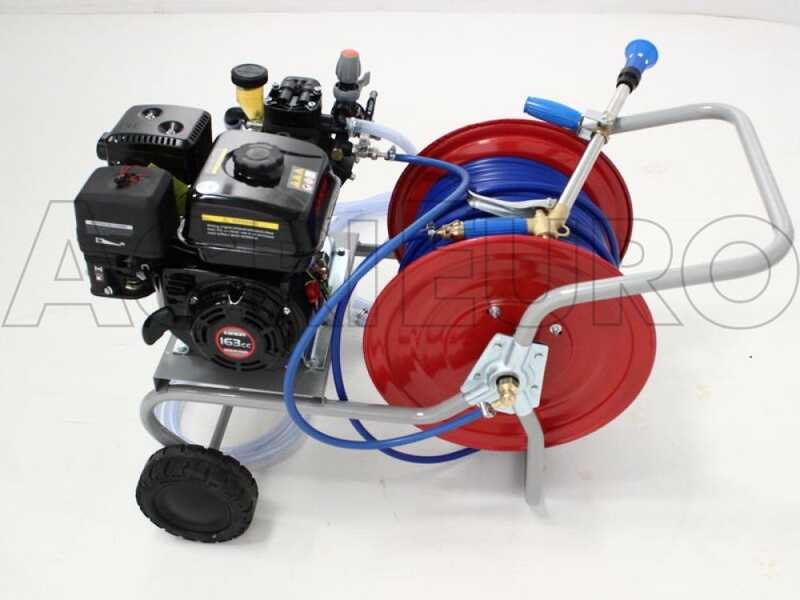 Motobomba fumigadora con carro - Bomba Comet APS41 - motor de gasolina Loncin G160F