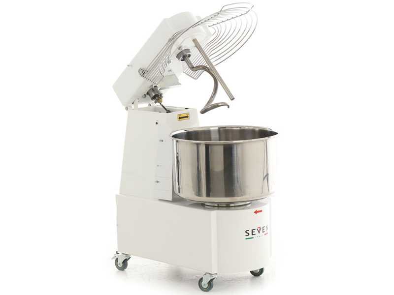 Seven Italy GHR 40 2V - Amasadora de espiral  - 230 V - ruedas y temporizador - 2 velocidades