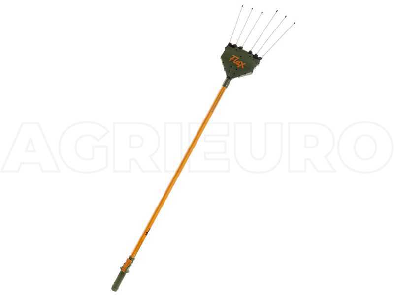 Vareador de aceitunas el&eacute;ctrico de bater&iacute;a Oliviero Flex Basic telesc&oacute;pico - p&eacute;rtiga de aluminio 220-340 cm