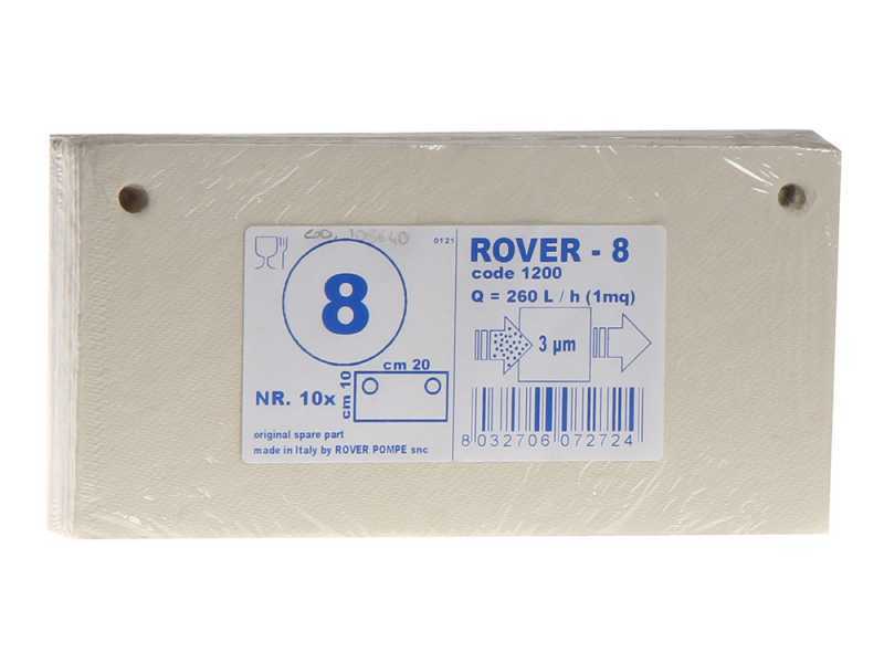 Tipo 8 - n.10 cartones filtrantes Rover para bomba con filtro Pulcino - 20x10 cm