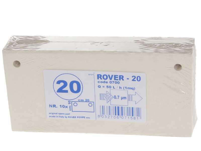 10 cartones filtrantes Rover para bomba con filtro Pulcino - tipo 20