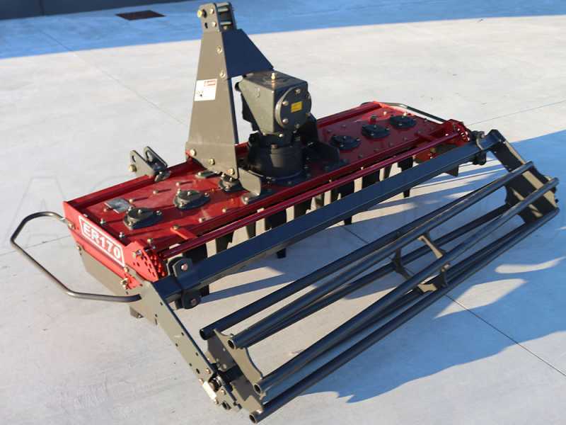 Grada rotativa GeoTech Pro ER 170 - ancho de trabajo 170 cm - 16 cuchillas Serie ligera - Rodillo de jaula