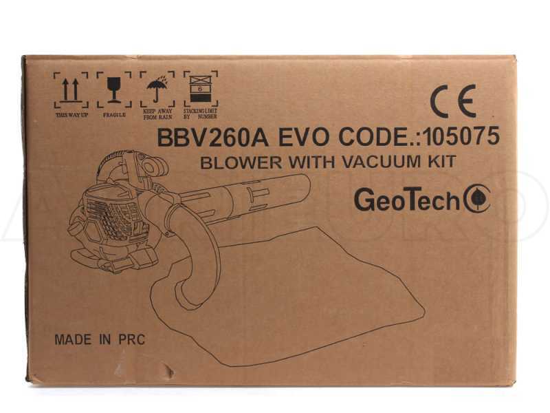 Soplador aspirador GeoTech BBV260A EVO - 3 funciones - Motor de mezcla Euro 5 - 2 tiempos