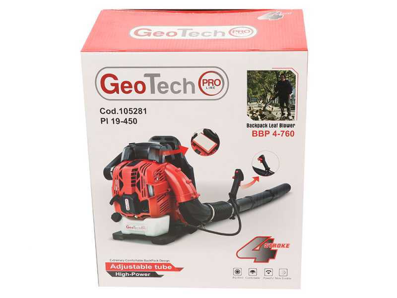 Soplador de mochila Geotech Pro BBP4-760 de gasolina - motor de gasolina 4 tiempos