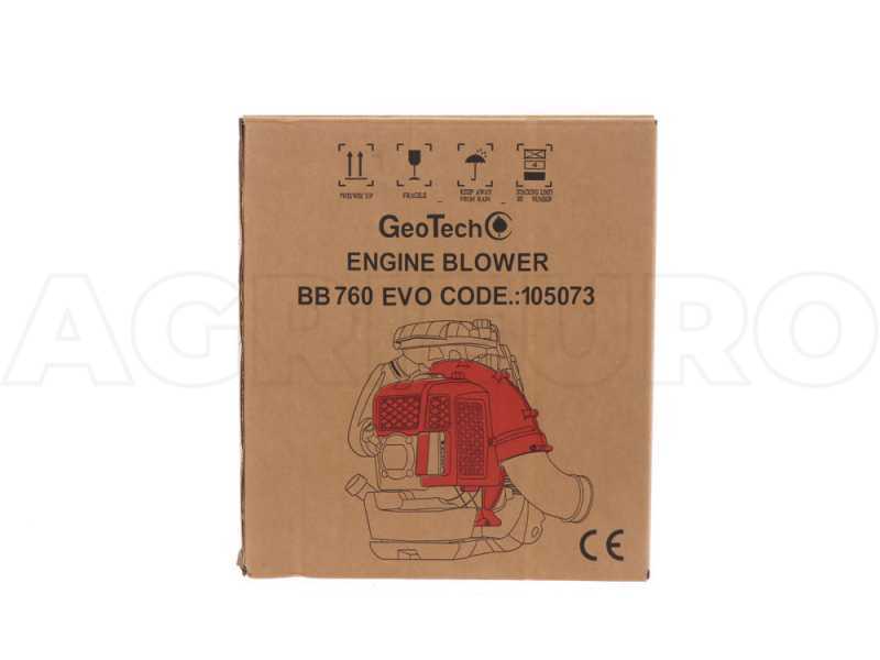 Soplador de mochila GeoTech BB760EVO de mezcla - respaldo acolchado - 3,6 HP