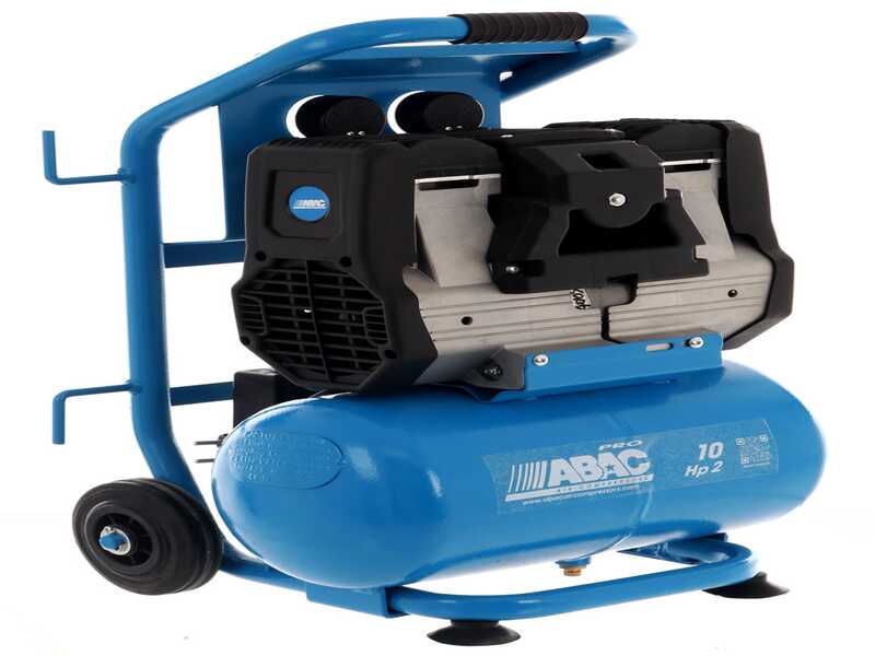 ABAC SILVERSTONE OS20P - Compresor de aire el&eacute;ctrico monof&aacute;sico silencioso, sin aceite - Motor 2 HP - 10 L