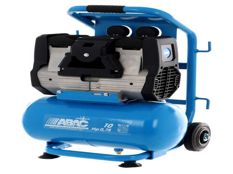 ABAC SILVERSTONE OS20P - Compresor de aire el&eacute;ctrico monof&aacute;sico silencioso, sin aceite - Motor 2 HP - 10 L