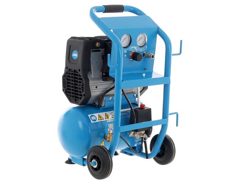 ABAC SILVERSTONE OS15P - Compresor de aire el&eacute;ctrico monof&aacute;sico silencioso, sin aceite - Motor 1.5 HP - 10 L