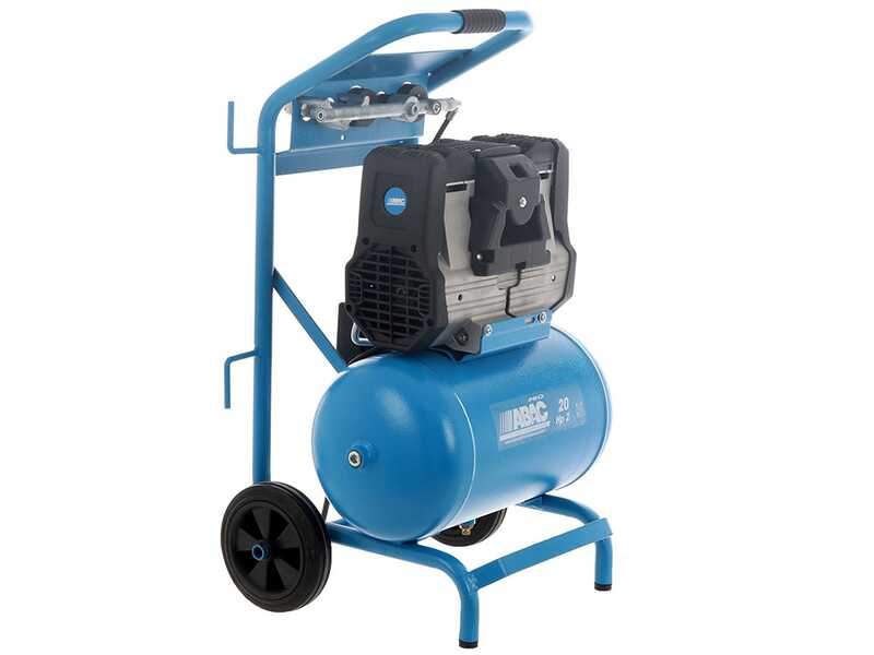 ABAC HOCKENHEIM OS20P - Compresor de aire el&eacute;ctrico monof&aacute;sico silencioso, sin aceite - Motor 2 HP - 20 L