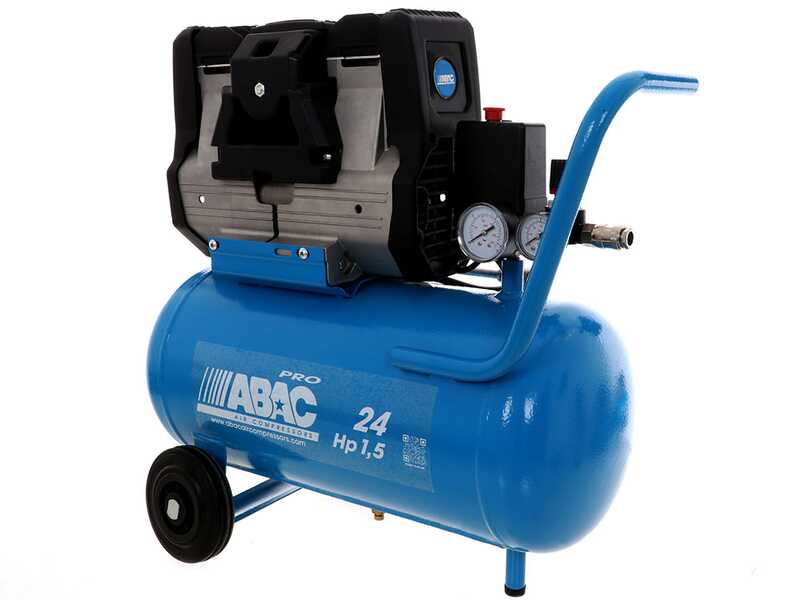 ABAC POLE POSITION OS15P - Compresor de aire el&eacute;ctrico monof&aacute;sico silencioso, sin aceite - Motor 1.5 HP - 24 L