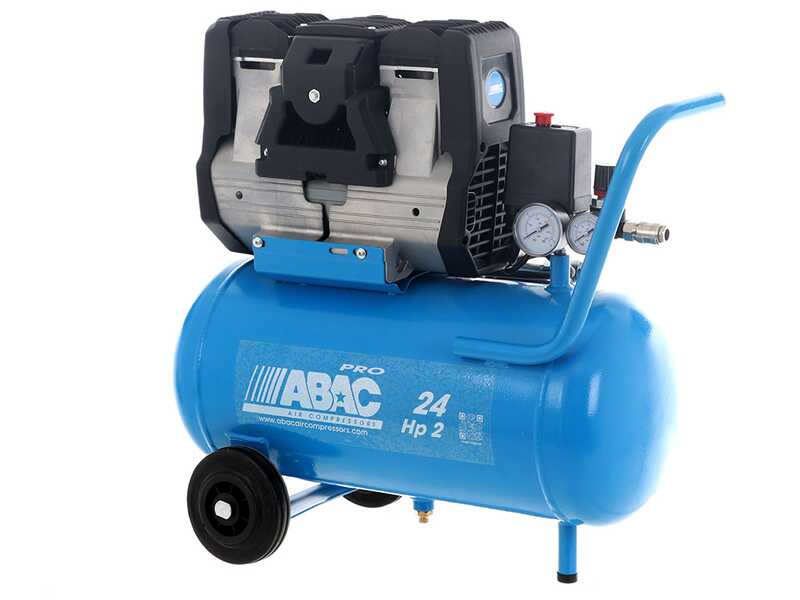 ABAC POLE POSITION OS15P - Compresor de aire el&eacute;ctrico monof&aacute;sico silencioso, sin aceite - Motor 1.5 HP - 24 L