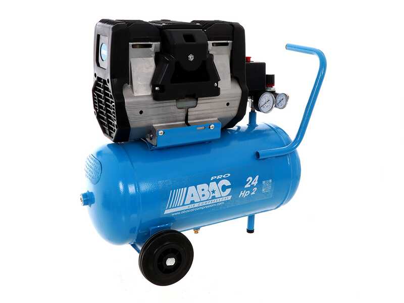 ABAC POLE POSITION OS20P - Compresor de aire el&eacute;ctrico monof&aacute;sico silencioso, sin aceite - Motor 2 HP - 24 L