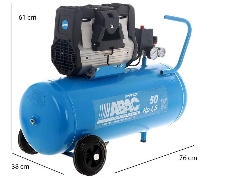 ABAC MONTECARLO OS15P - Compresor de aire el&eacute;ctrico monof&aacute;sico silencioso, sin aceite - Motor 1.5 HP - 50 L