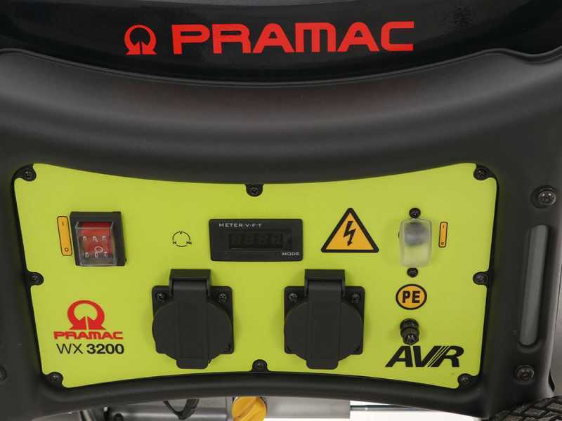 Pramac WX3200 - Generador de corriente con ruedas 2.85 kW - Continua 2.45 kW Monof&aacute;sica